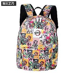 Demon Slayer Backpack - Anime Kimetsu No Yaiba Art Collage Pattern Backpack
