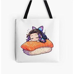 Dreamy Shinobu Kocho Demon Slayer Chibi Anime Girl All Over Print Tote Bag