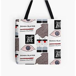 Demon Slayer sticker fan art season one theme All Over Print Tote Bag