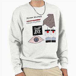 Demon Slayer Sticker Fan Art Season 1 Theme Pullover Sweatshirt