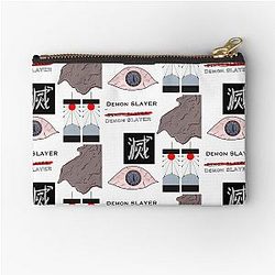 Demon Slayer sticker fan art season one theme Zipper Pouch