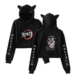Kimetsu no Yaiba Crop Top Hoodie  Anime Official Merchandise