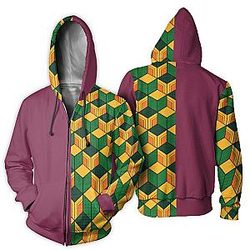 Demon Slayer Hoodie Shop – Tomioka Giyuu 3D Uniform Hoodie Zipped