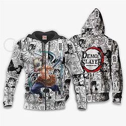 Demon Slayer Shop - Inosuke Hashibira Anime Mix Manga Zipped Hoodie Kimetsu no Yaiba Merch