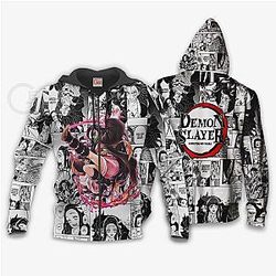 Demon Slayer Shop - Nezuko Kamado Zipped Hoodie Anime Mix Manga Kimetsu no Yaiba Merch