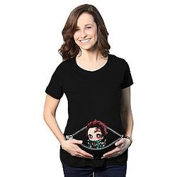 Demon Slayer Shop - Chibi Tanjiro Peeking Maternity T-Shirt