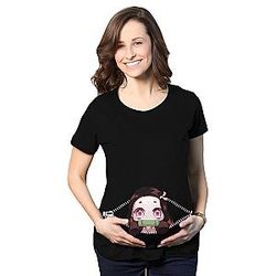 Demon Slayer Shop - Baby Nezuko Peeking Maternity T-Shirt