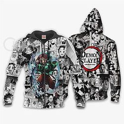 Demon Slayer Shop - Tanjiro Kamado  Anime Mix Manga Zipped Hoodie