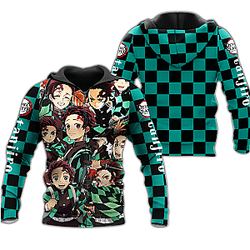 Demon Slayer Hoodie Shop - Tanjiro Kamado Customer Made Zipped Hoodie