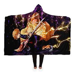 Demon Slayer Shop - New 3D Zenitsu Agatsuma Hooded Blanket