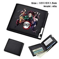 Demon Slayer Shop -  Black Wallet Bifold Leather Kimetsu no Yaiba Merch