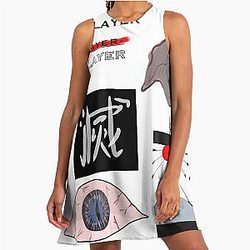 Demon Slayer sticker fan art A-Line Dress season one theme