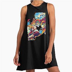 Rengoku Akaza Demon Slayer Pop Art Dress