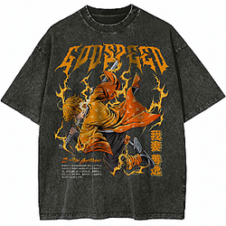 Zenitsu Agatsuma Retro PTTT1105 Washed  Demon Slayer T-Shirts