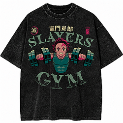 Tanjiro Kamado Gym PTTT1105 Washed  Demon Slayer T-Shirts