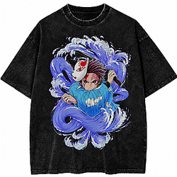 Tanjiro Kamado Vintage PTTT1105 Washed  Demon Slayer T-Shirts