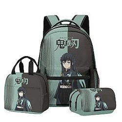 New Anime Peripheral Demon Slayer 3D School Backpack Set 