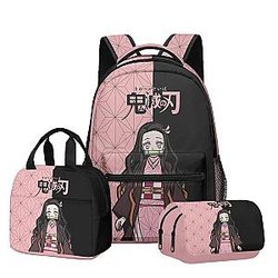 Nezuko Kamado Pink & Black Demon Slayer Backpacks Set 