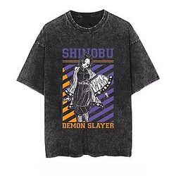 Shinobu Graphic PTTT2708 Washed  Demon Slayer T-Shirts