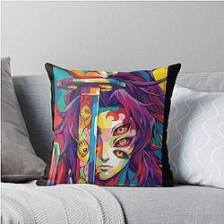 Demon Slayer Kokushibo Wall Art Throw Pillow