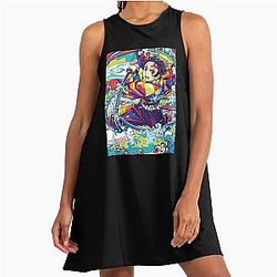 Demon Slayer Tanjiro Kamado Pop Art A Line Dress