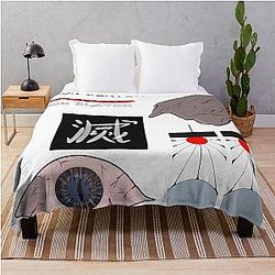 Demon Slayer Sticker Fan Art Season One Theme Throw Blanket