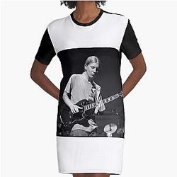 Derek Trucks BW Photograph Graphic T-Shirt Dress