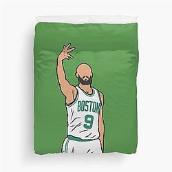 Derrick White 3 Point Celebration Duvet Cover