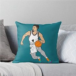 Derrick White San Antonio Basketball Throw Pillow