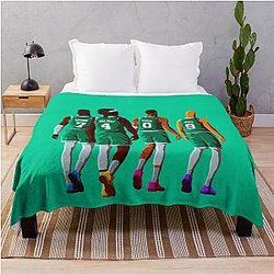 Jaylen Brown, Jrue Holiday, Jayson Tatum and Derrick White, Boston Celtics Throw Blanket