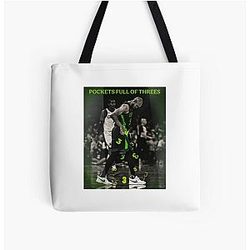 Derrick White Pockets Full of Three Over Print Tote Bag
