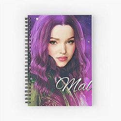 Mal Purple Pink Princess Descendants 3 Spiral Notebook