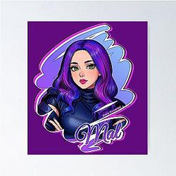 Mal Purple Queen - Descendants 3 Manga Anime Cartoon Comics Style Poster