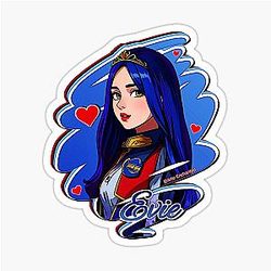 Evie Blue Princess Descendants 3 Manga Cartoon Pop Art Style Sticker