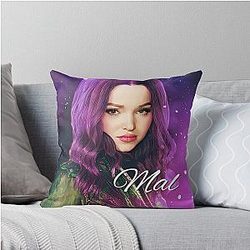 Mal: A Princess of Pink and Purple Descendants 3 Throw Pillow