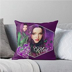 Mal, Beauty & the Purple Descendants 3 Throw Pillow