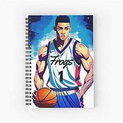 Desmond Bane Anime Styled Artwork of a Dynamic Athlete Spiral Notebook