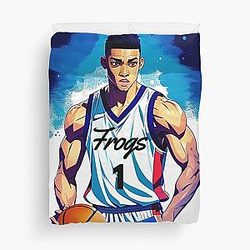 Desmond Bane Anime-Styled Artwork of a Dynamic Athlete Duvet Cover