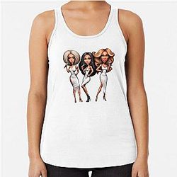 Caricature of Destiny's Child (new HQ) Racerback Tank Top