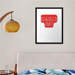 Disguised Toast Red And White Framed print Premium Merch Store