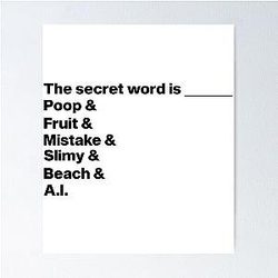 Distractible Merch Secret Word Poster