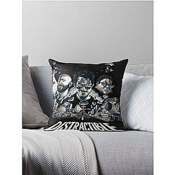 Distractible Merch Monochrome Distractible Throw Pillow