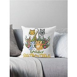 Easily Distractible Throw Pillow