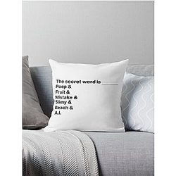 Distractible Merch Secret Word Throw Pillow
