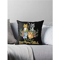 Easily Distractible Throw Pillow