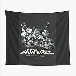 Distractible Merch Monochrome Tapestry