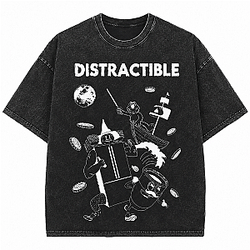 Space Moon Coins LA2407 Distractible Wash T-Shirts