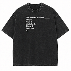 The Secret Word Is List LA2407 Distractible Wash T-Shirts