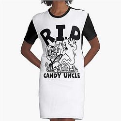 Distractible Merch Candy Uncle Graphic T-Shirt Dress