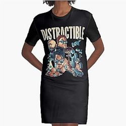 Distractible Podcast merch Graphic T-Shirt Dress